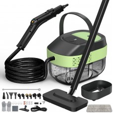 14 IN 1 Steam Mop Cleaner, 1.6L Detachable Handheld Steam Cleaner with 37 Accessories, 2500W Multipurpose Steamer Cleaning for Home,Floors,Tile,Grout,Upholstery,Carpet,Car,15S Fast Heat-Up